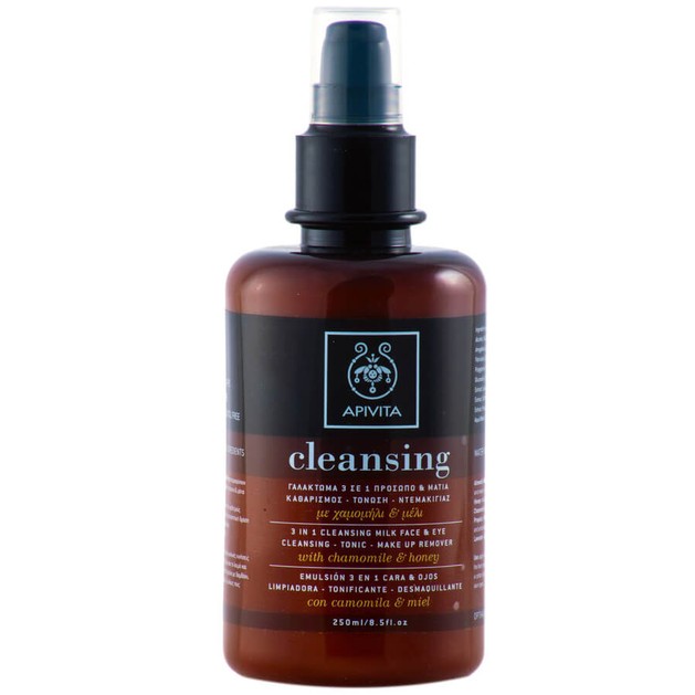 Apivita Cleansing Milk 3 in 1 Face & Eye With Chamomile & Honey 200ml Apivita Cleansing Milk 3 in 1 Face & Eye With Chamomile & Honey 200ml