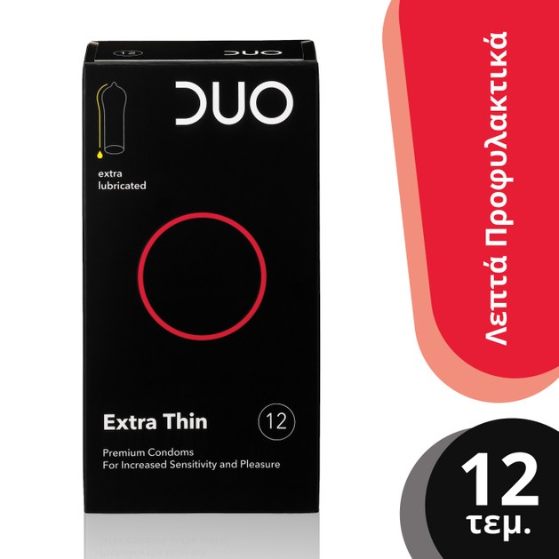 Duo Extra Thin Λεπτό Προφυλακτικό Για Μεγαλύτερη Αίσθηση Και Ευχαρίστηση 12 τεμάχια Duo Extra Thin Λεπτό Προφυλακτικό Για Μεγαλύτερη Αίσθηση Και Ευχαρίστηση 12 τεμάχια