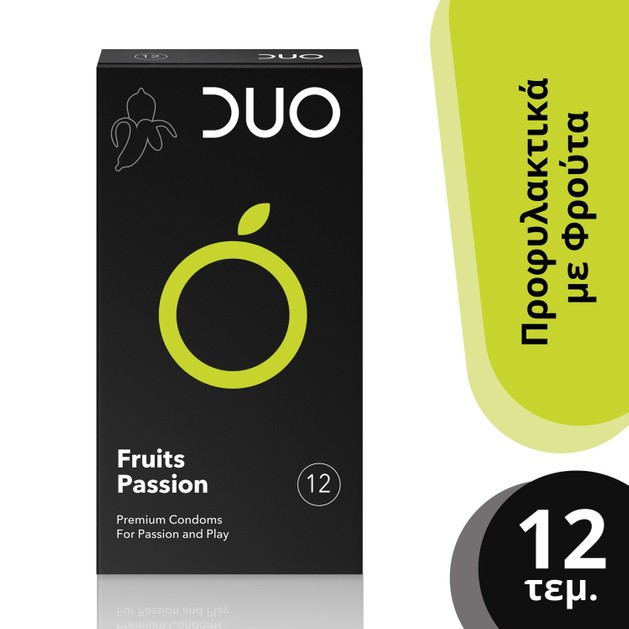 Duo Flavoured Fruits Passion Προφυλακτικά Με Γεύσεις 12 τεμάχια Duo Flavoured Fruits Passion Προφυλακτικά Με Γεύσεις 12 τεμάχια