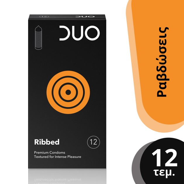 Duo Ribbed Προφυλακτικό Με Ραβδώσεις 12 τεμάχια Duo Ribbed Προφυλακτικό Με Ραβδώσεις 12 τεμάχια