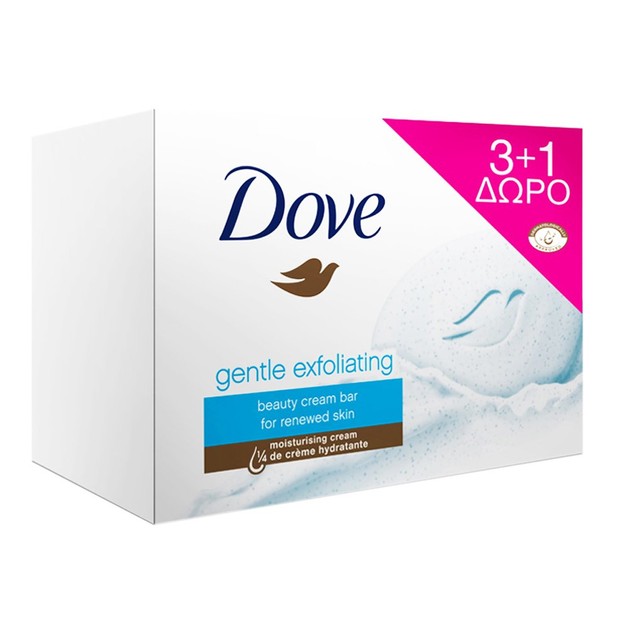 Dove Soft Peeling Gentle Exfoliating Σαπούνι Απολέπισης, Προσφορά 3 + 1 Δώρο 4x100gr Dove Soft Peeling Gentle Exfoliating Σαπούνι Απολέπισης, Προσφορά 3 + 1 Δώρο 4x100gr