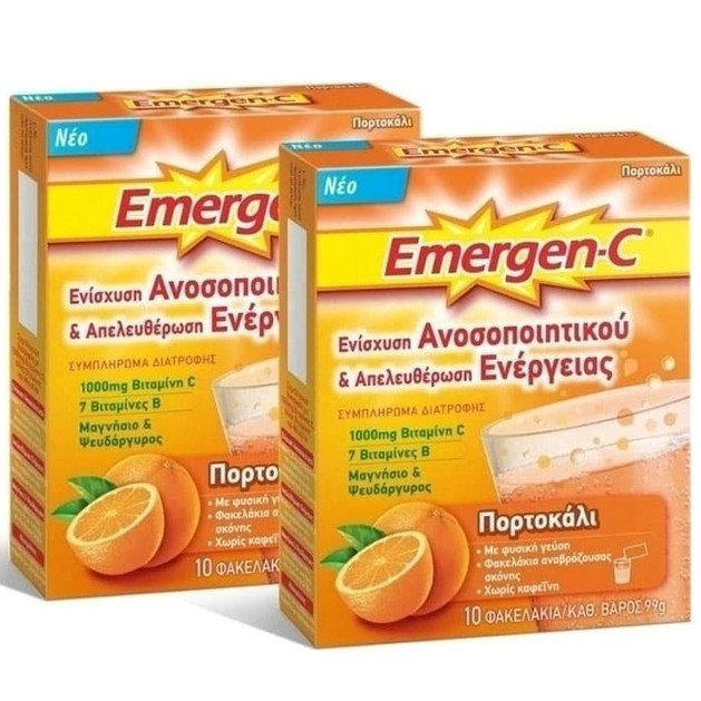 Emergen-C 1000mg Βιταμίνη C 7 Βιταμίνες Β Μαγνήσιο & Ψευδάργυρο για Ενίσχυση του Ανοσοποιητικού 10φακ. 1+1 Δώρο Emergen-C 1000mg Βιταμίνη C 7 Βιταμίνες Β Μαγνήσιο & Ψευδάργυρο για Ενίσχυση του Ανοσοποιητικού 10φακ. 1+1 Δώρο