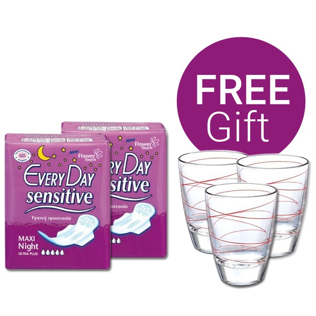 EveryDay Sensitive Ultra Plus Πακέτο Προσφοράς Night 10τμχ + Night 10τμχ & ΔΩΡΟ Σετ 3 Ποτήρια Νερού Decover EveryDay Sensitive Ultra Plus Πακέτο Προσφοράς Night 10τμχ + Night 10τμχ & ΔΩΡΟ Σετ 3 Ποτήρια Νερού Decover
