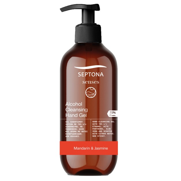 Septona Senses Alcohol Cleansing Hand Gel 70% ethanol Mandarin & Jasmine 300ml Septona Senses Alcohol Cleansing Hand Gel 70% ethanol Mandarin & Jasmine 300ml