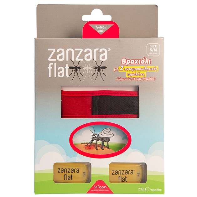 Vican Zanzara Flat Βραχιόλι σε Διάφορα Χρώματα 1τμχ & 2 Εντομοαπωθητικές Ταμπλέτες Μέγεθος S/M 1τμχ Vican Zanzara Flat Βραχιόλι σε Διάφορα Χρώματα 1τμχ & 2 Εντομοαπωθητικές Ταμπλέτες Μέγεθος S/M 1τμχ