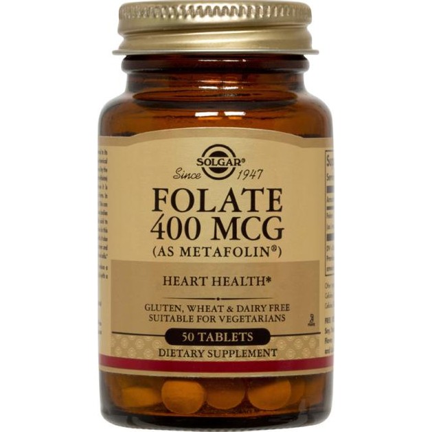 Solgar Folate 400mcg (as Metafolin) Φολικό Οξύ 50 tabs Solgar Folate 400mcg (as Metafolin) Φολικό Οξύ 50 tabs