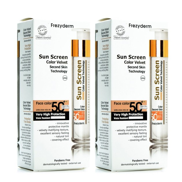 Frezyderm Πακέτο Προσφοράς Sun Screen Color Velvet Face Cream Spf50+ Αντηλιακή Προσώπου με Χρώμα & Βελούδινη Υφή 2x50ml Frezyderm Πακέτο Προσφοράς Sun Screen Color Velvet Face Cream Spf50+ Αντηλιακή Προσώπου με Χρώμα & Βελούδινη Υφή 2x50ml