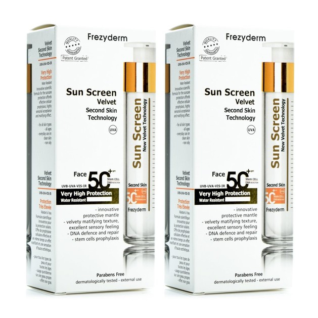 Frezyderm Πακέτο Προσφοράς Sun Screen Velvet Face Cream Spf50+ Αντηλιακή Προσώπου με Βελούδινη Υφή 2x50ml Frezyderm Πακέτο Προσφοράς Sun Screen Velvet Face Cream Spf50+ Αντηλιακή Προσώπου με Βελούδινη Υφή 2x50ml