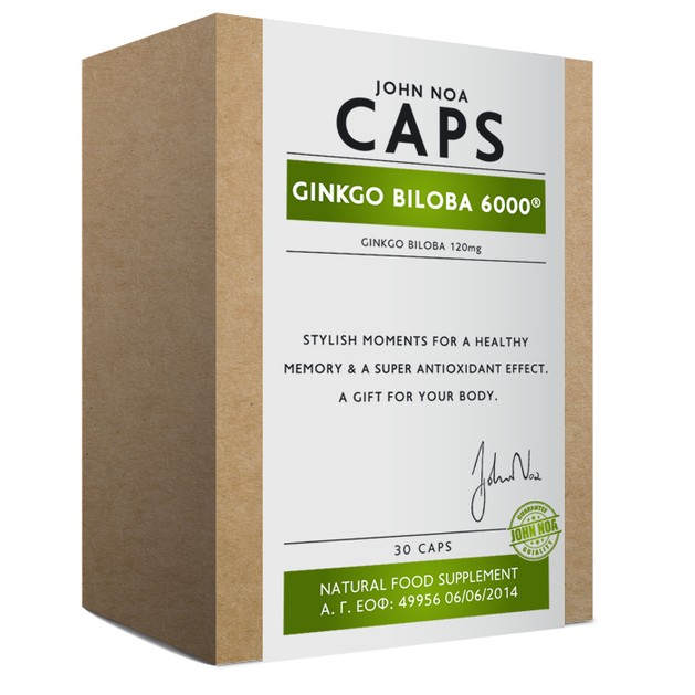 John Noa Caps Ginkgo Biloba 6000 Προσφέρει Πολλά Οφέλη Στον Ανθρώπινο Οργανισμό 30 κάψουλες John Noa Caps Ginkgo Biloba 6000 Προσφέρει Πολλά Οφέλη Στον Ανθρώπινο Οργανισμό 30 κάψουλες