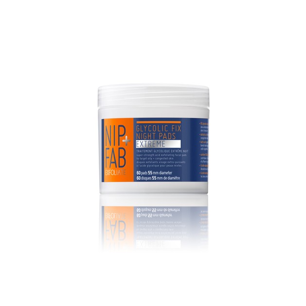 Nip + Fab Glycolic Fix Night Pads Extreme Δίσκοι βαθιάς απολέπισης 60pads Nip + Fab Glycolic Fix Night Pads Extreme Δίσκοι βαθιάς απολέπισης 60pads