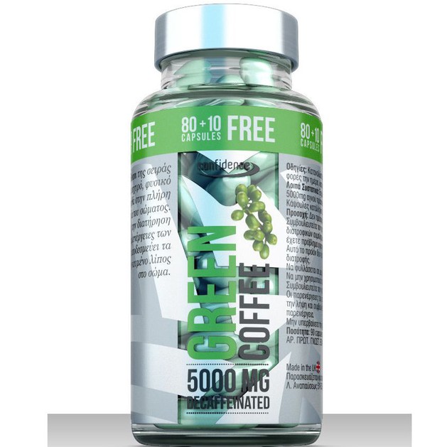 Confidence Green Coffee Decaffeinated 5000mg 90 caps Confidence Green Coffee Decaffeinated 5000mg 90 caps