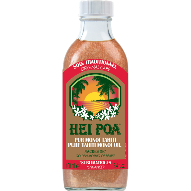 Hei Poa Pure Tahiti Monoi Oil Golden Mother Of Pearl Nacres 100ml Hei Poa Pure Tahiti Monoi Oil Golden Mother Of Pearl Nacres 100ml