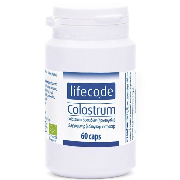 Lifecode Colostrum Συμπλήρωμα από Πρωτόγαλα Βοοειδών Ελεγχόμενης Βιολογικής Εκτροφής 60caps Lifecode Colostrum Συμπλήρωμα από Πρωτόγαλα Βοοειδών Ελεγχόμενης Βιολογικής Εκτροφής 60caps
