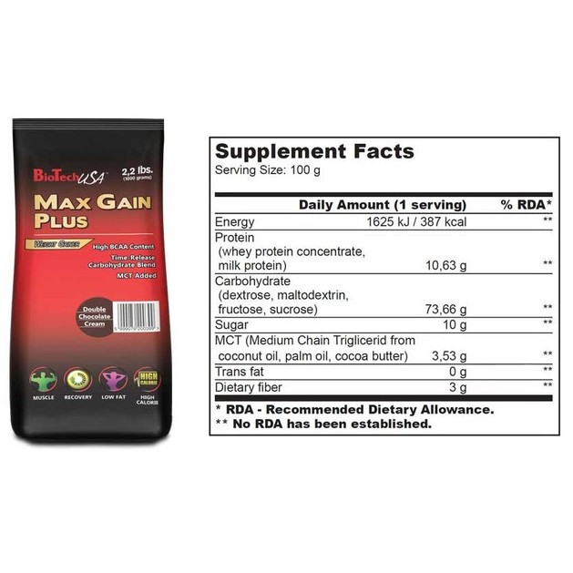 Biotech Usa Max Gain Plus Αυξηση Ογκου 1000gr Biotech Usa Max Gain Plus Αυξηση Ογκου 1000gr