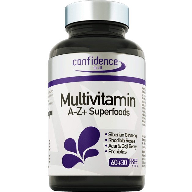 Confidence Multivitamin A-Z + Superfoods 90tabs (60+30 Δώρο) Confidence Multivitamin A-Z + Superfoods 90tabs (60+30 Δώρο)