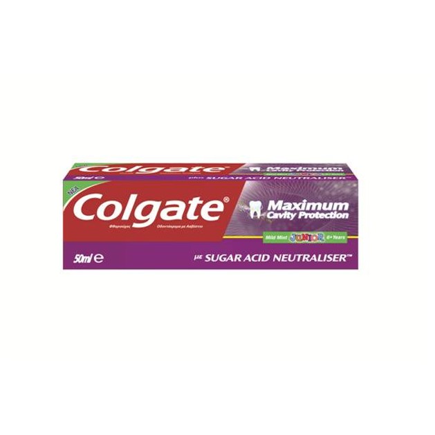 Colgate Maximum Cavity Protection Kids Καταπολεμά Απευθείας Τα Οξέα Από Τη Διάσπαση Της Ζάχαρης Στην Πλάκα 75ml Colgate Maximum Cavity Protection Kids Καταπολεμά Απευθείας Τα Οξέα Από Τη Διάσπαση Της Ζάχαρης Στην Πλάκα 75ml