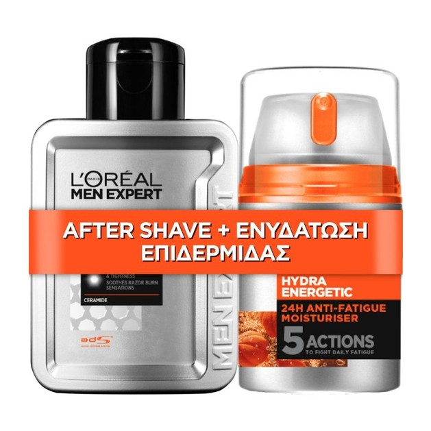 L\'oreal Paris Men Expert Promo Hydra Energetic After Shave Balm 100ml & Hydra Energetic 24h Anti-Fatique Moisturizer Cream 48ml L\'oreal Paris Men Expert Promo Hydra Energetic After Shave Balm 100ml & Hydra Energetic 24h Anti-Fatique Moisturizer Cream 48ml