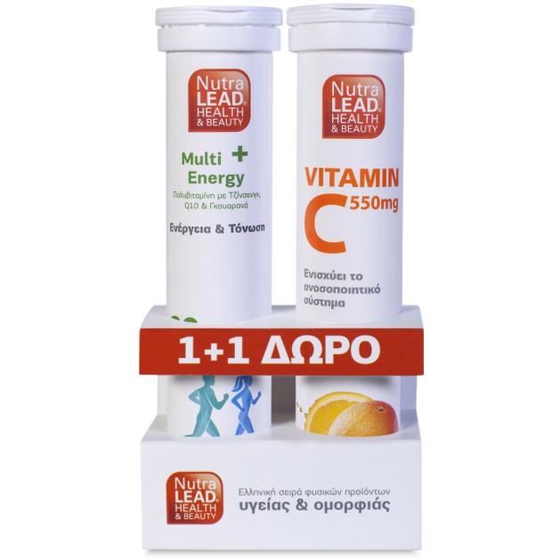 Nutralead Multi+ Energy 20Αναβρ.Δισκία + Δώρο Βιταμίνη C 550mg 20 Αναβρ. Δισκία Nutralead Multi+ Energy 20Αναβρ.Δισκία + Δώρο Βιταμίνη C 550mg 20 Αναβρ. Δισκία