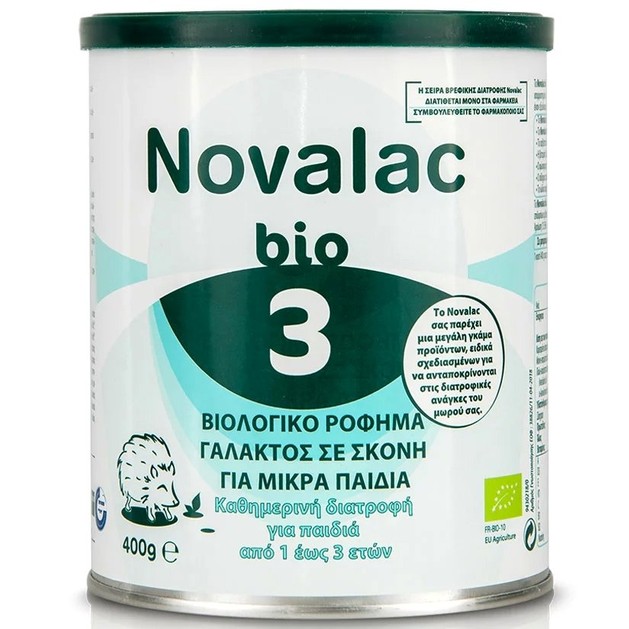 Novalac Bio 3 Βιολογικό Ρόφημα σε Σκόνη για Μικρά Παιδιά από 1 Έως 3 Ετών 400gr Novalac Bio 3 Βιολογικό Ρόφημα σε Σκόνη για Μικρά Παιδιά από 1 Έως 3 Ετών 400gr