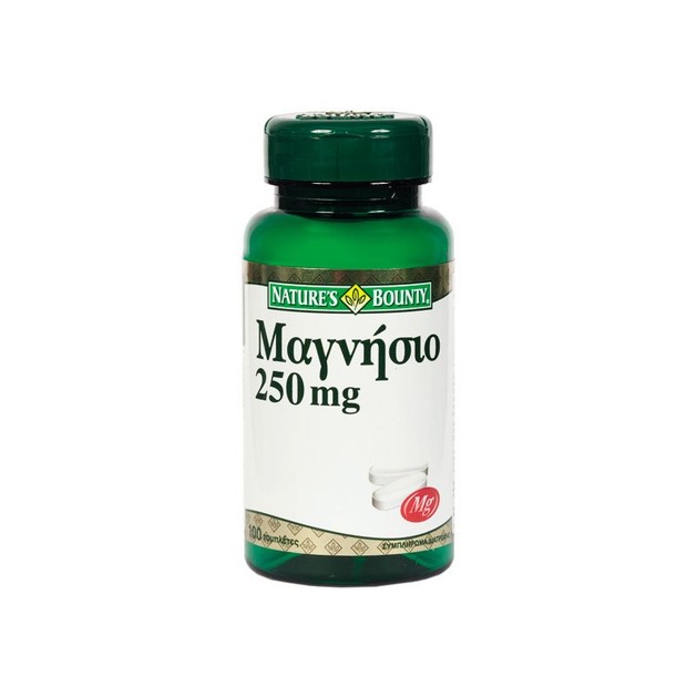 Nature\'s Bounty Μαγνήσιο 250mg Συμπλήρωμα Διατροφής Με Μαγνήσιο 100 ταμπλέτες Nature\'s Bounty Μαγνήσιο 250mg Συμπλήρωμα Διατροφής Με Μαγνήσιο 100 ταμπλέτες