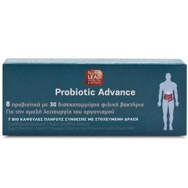 NutraLead Probiotic Advance Συμπλήρωμα Διατροφής Προβιοτικών για την Ομαλή Λειτουργία του Οργανισμού 28 Κάψουλες NutraLead Probiotic Advance Συμπλήρωμα Διατροφής Προβιοτικών για την Ομαλή Λειτουργία του Οργανισμού 28 Κάψουλες