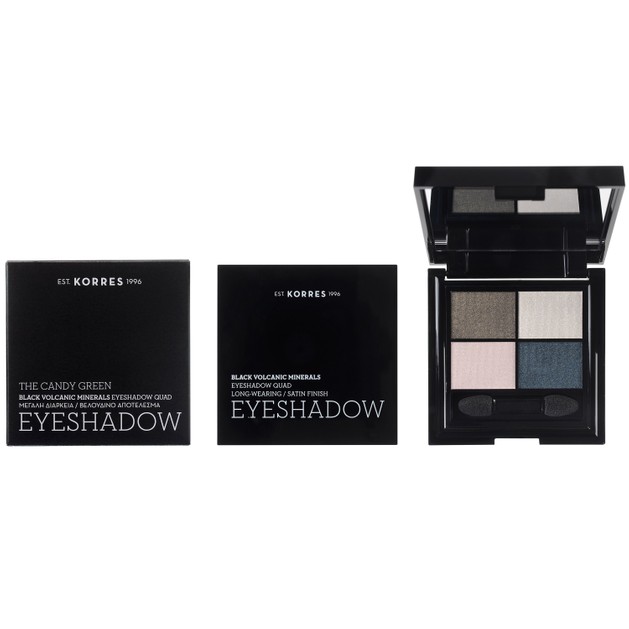 Korres Black Volcanic Minerals Eyeshadow Quad The Candy Green 5gr Korres Black Volcanic Minerals Eyeshadow Quad The Candy Green 5gr