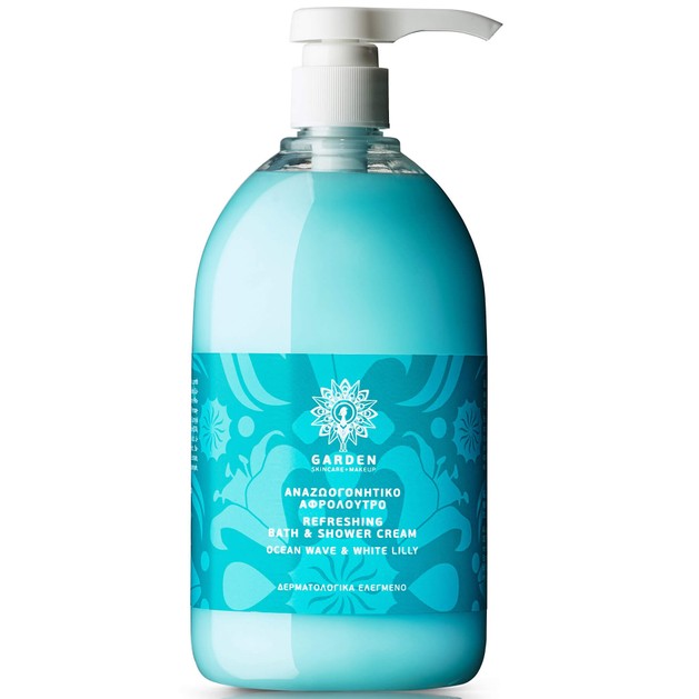 Garden Refreshing Bath & Shower Cream Ocean Wave & White Lily Αναζωογονητικό Αφρόλουτρο 1Lt Garden Refreshing Bath & Shower Cream Ocean Wave & White Lily Αναζωογονητικό Αφρόλουτρο 1Lt