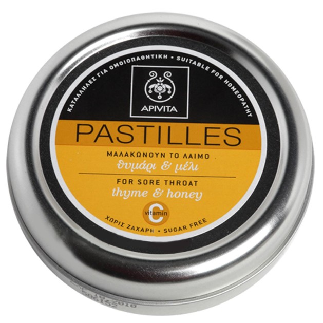 Apivita Pastilles For Sore Throat With Thyme & Honey 45g Apivita Pastilles For Sore Throat With Thyme & Honey 45g