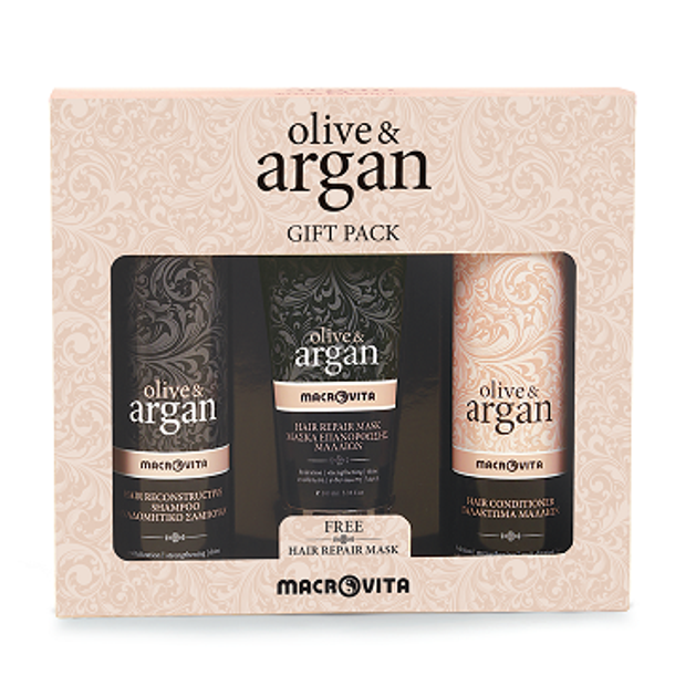 Macrovita Olive & Argan Αναδομητικό Σαμπουάν 200ml Γαλάκτωμα μαλλιών 200ml Δώρο Μάσκα Επανόρθωσης Μαλλιών 100ml Macrovita Olive & Argan Αναδομητικό Σαμπουάν 200ml Γαλάκτωμα μαλλιών 200ml Δώρο Μάσκα Επανόρθωσης Μαλλιών 100ml