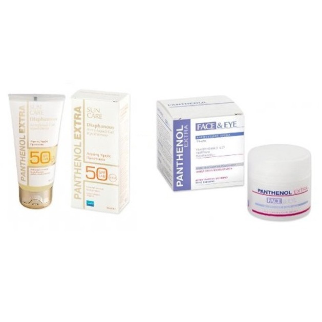 Panthenol Face&Eye 24ωρη Αντιρυτιδική Κρέμα Προσώπου Ματιών 50ml + ExtraSun Care Spf50 Diaphanous Face Gel Διάφανη Αντ/ιακή 50ml Panthenol Face&Eye 24ωρη Αντιρυτιδική Κρέμα Προσώπου Ματιών 50ml + ExtraSun Care Spf50 Diaphanous Face Gel Διάφανη Αντ/ιακή 50ml