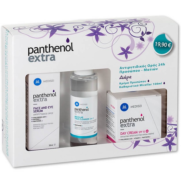 Medisei Panthenol Extra Πακέτο Προσφοράς Face & Eye Serum 30ml & Δώρο Day Cream Spf15 50ml & Micellar True Cleanser 100ml Medisei Panthenol Extra Πακέτο Προσφοράς Face & Eye Serum 30ml & Δώρο Day Cream Spf15 50ml & Micellar True Cleanser 100ml
