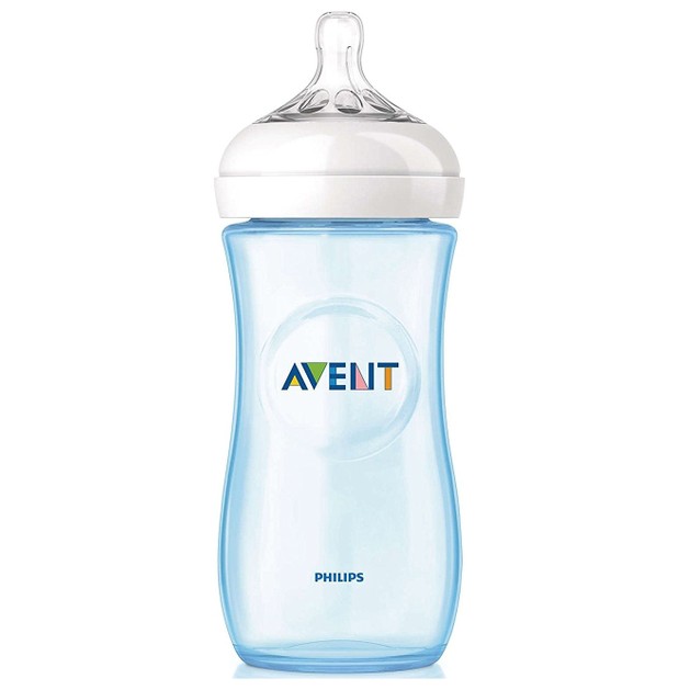 Avent Πλαστικό Μπιμπερό Natural Μπλέ με Θηλή Γρήγορης Ροής για 6m+ 330ml SCF038/17 Avent Πλαστικό Μπιμπερό Natural Μπλέ με Θηλή Γρήγορης Ροής για 6m+ 330ml SCF038/17