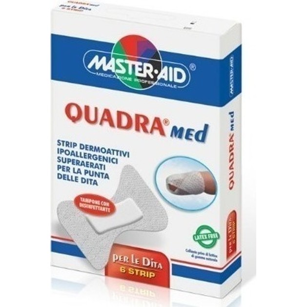 Master Aid Quadra Med Finger Λευκός Αυτοκόλλητος Μικροεπίδεσμος Δακτύλου 6 Strip Master Aid Quadra Med Finger Λευκός Αυτοκόλλητος Μικροεπίδεσμος Δακτύλου 6 Strip