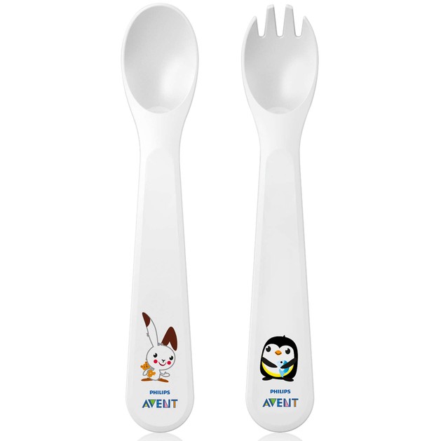 Avent Πιρούνι και Κουτάλι για Νήπια 12 Μηνών+ Avent Πιρούνι και Κουτάλι για Νήπια 12 Μηνών+