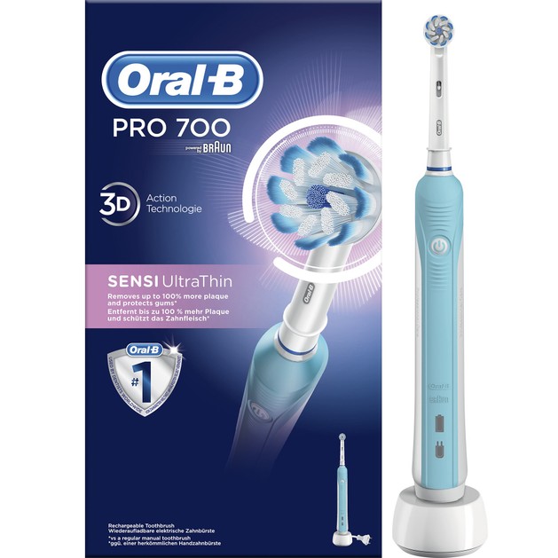 Oral-B Pro 700 Sensi Ultra Thin 3D Action Technologie Ηλεκτρική Οδοντόβουρτσα Oral-B Pro 700 Sensi Ultra Thin 3D Action Technologie Ηλεκτρική Οδοντόβουρτσα