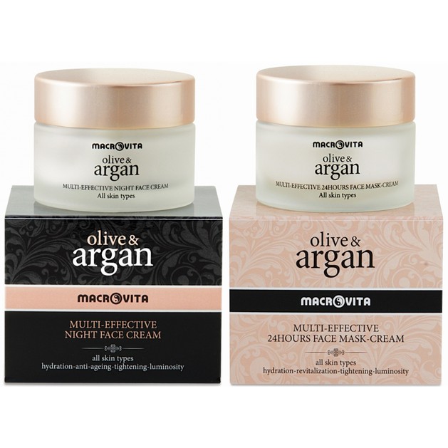 Macrovita Πακέτο Προσφοράς Olive & Argan Multi-Effective Night Cream 50ml & Δώρο Multi Effective 24Hours Face Mask-Cream 50ml Macrovita Πακέτο Προσφοράς Olive & Argan Multi-Effective Night Cream 50ml & Δώρο Multi Effective 24Hours Face Mask-Cream 50ml