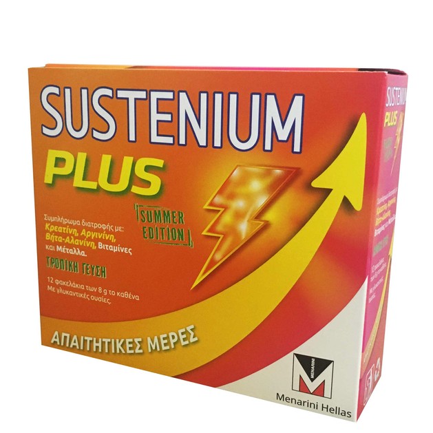 Menarini Sustenium Plus Summer Edition Συμπλήρωμα Διατροφής με Κρεατίνη, Αργινίνη, Βήτα-Αλανίνη, Βιταμίνες & Μέταλλα 12 sachets Menarini Sustenium Plus Summer Edition Συμπλήρωμα Διατροφής με Κρεατίνη, Αργινίνη, Βήτα-Αλανίνη, Βιταμίνες & Μέταλλα 12 sachets