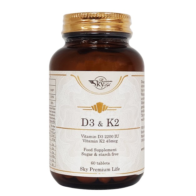 Sky Premium Life Vitamin D3 2200 IU & Vitamin K2 45mcg Συμπλήρωμα Διατροφής με Βιταμίνες D3 & K2 για Γερά Οστά 60tabs Sky Premium Life Vitamin D3 2200 IU & Vitamin K2 45mcg Συμπλήρωμα Διατροφής με Βιταμίνες D3 & K2 για Γερά Οστά 60tabs