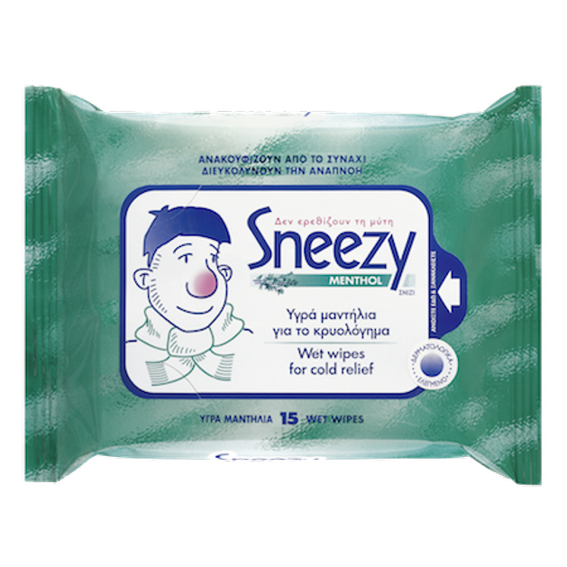 Sneezy Menthol 15 Wet Wipes For Cold Relief Sneezy Menthol 15 Wet Wipes For Cold Relief