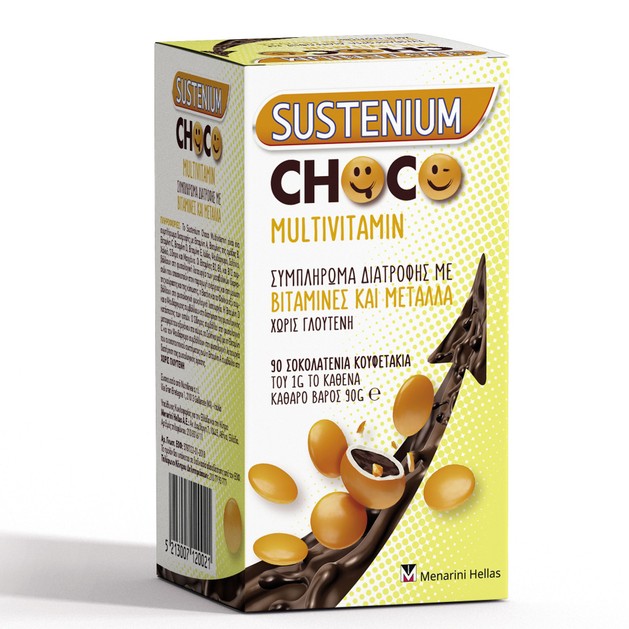 Menarini Sustenium Choco Multivitamin Συμπλήρωμα Διατροφής Βιταμινών & Μετάλλων για Παιδιά 90 Σοκολατένια Κουφετάκια Menarini Sustenium Choco Multivitamin Συμπλήρωμα Διατροφής Βιταμινών & Μετάλλων για Παιδιά 90 Σοκολατένια Κουφετάκια