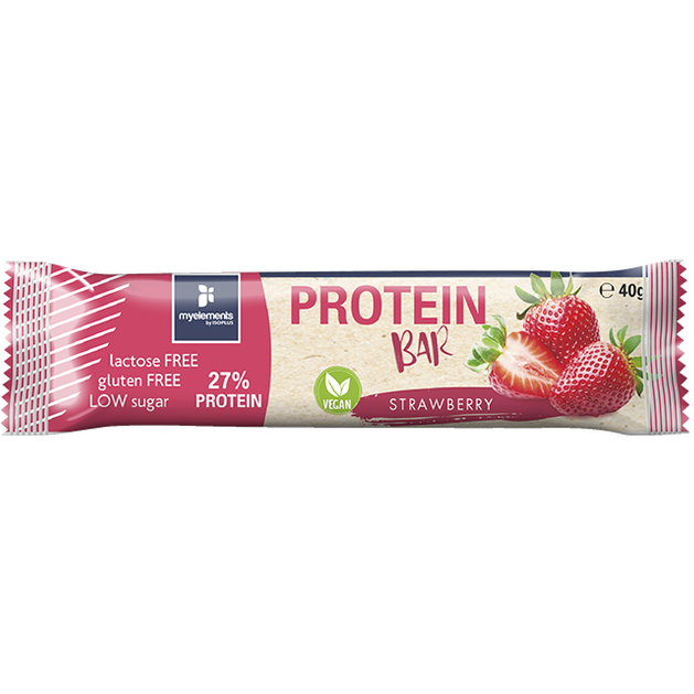 Myelements Protein Bar Vegan Strawberry Μπάρα Πρωτεΐνης Χωρίς Λακτόζη και Γλουτένη 40g Myelements Protein Bar Vegan Strawberry Μπάρα Πρωτεΐνης Χωρίς Λακτόζη και Γλουτένη 40g