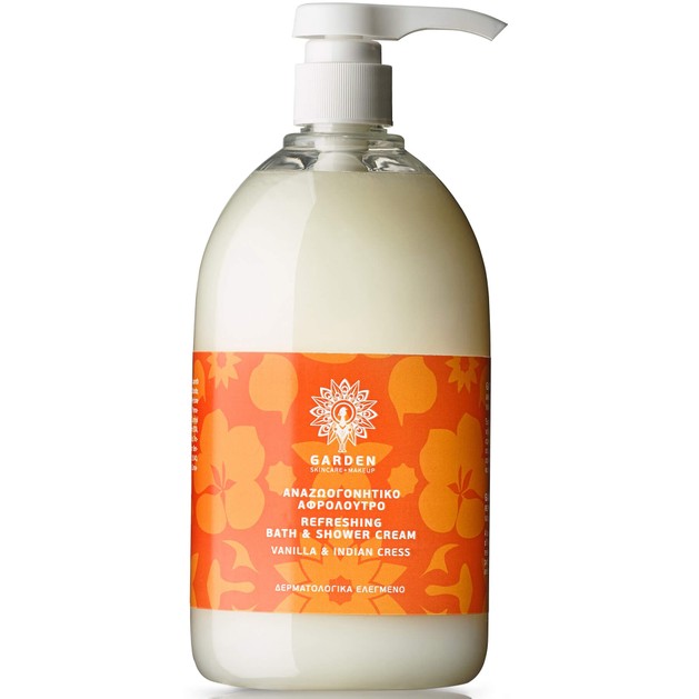 Garden Refreshing Bath & Shower Cream Vanilla & Indian Cress Αναζωογονητικό Αφρόλουτρο 1Lt Garden Refreshing Bath & Shower Cream Vanilla & Indian Cress Αναζωογονητικό Αφρόλουτρο 1Lt