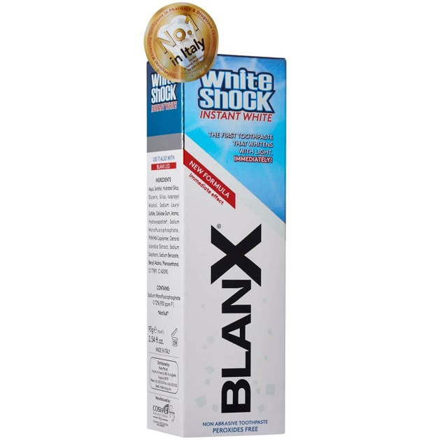 BLANX White Shock Instant White Toothpaste Λευκαντική Οδοντόκρεμα Ταχείας Δράσης 75ml BLANX White Shock Instant White Toothpaste Λευκαντική Οδοντόκρεμα Ταχείας Δράσης 75ml