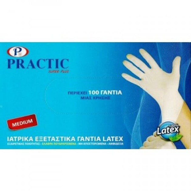 Practic Λάτεξ Γάντια Μίας Χρήσης 100 Τεμάχια Practic Λάτεξ Γάντια Μίας Χρήσης 100 Τεμάχια