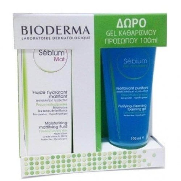 Bioderma Sebium Mat 40ml & Δώρο Gel Καθαρισμού Sebium Gel Moussant 100ml Bioderma Sebium Mat 40ml & Δώρο Gel Καθαρισμού Sebium Gel Moussant 100ml