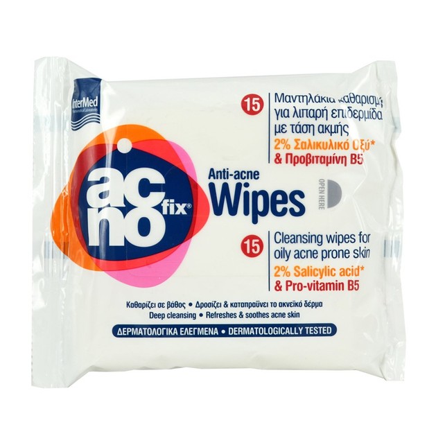 Acnofix Anti Acne Wipes Μαντηλάκια Καθαρισμού σε Βάθος, της Λιπαρής Επιδερμίδας με Τάση Ακμής 15pcs Acnofix Anti Acne Wipes Μαντηλάκια Καθαρισμού σε Βάθος, της Λιπαρής Επιδερμίδας με Τάση Ακμής 15pcs