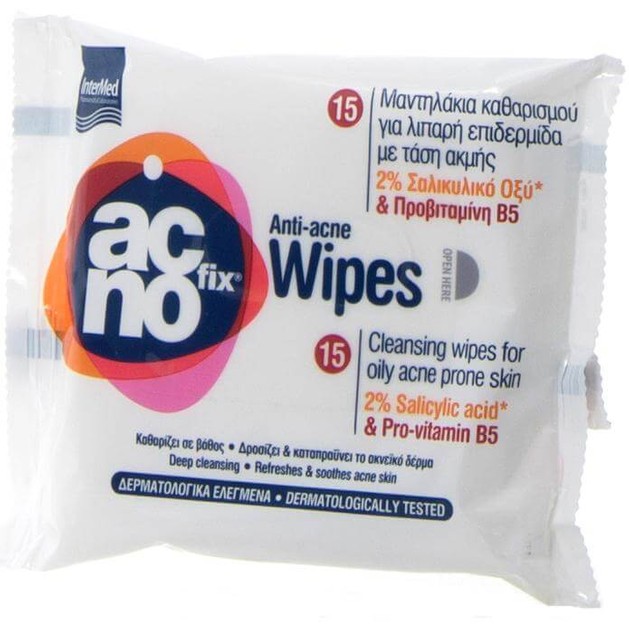Acnofix Anti Acne Wipes Μαντηλάκια Καθαρισμού σε Βάθος, της Λιπαρής Επιδερμίδας με Τάση Ακμής 15pcs Acnofix Anti Acne Wipes Μαντηλάκια Καθαρισμού σε Βάθος, της Λιπαρής Επιδερμίδας με Τάση Ακμής 15pcs