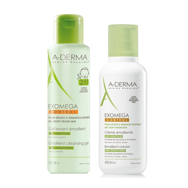A-Derma Exomega Combo Gel Lavant Emollient 2 en 1 Ενυδατικό Ζελ Καθαρισμού 500ml & Emollient Cream Μαλακτική Κρέμα 400ml A-Derma Exomega Combo Gel Lavant Emollient 2 en 1 Ενυδατικό Ζελ Καθαρισμού 500ml & Emollient Cream Μαλακτική Κρέμα 400ml
