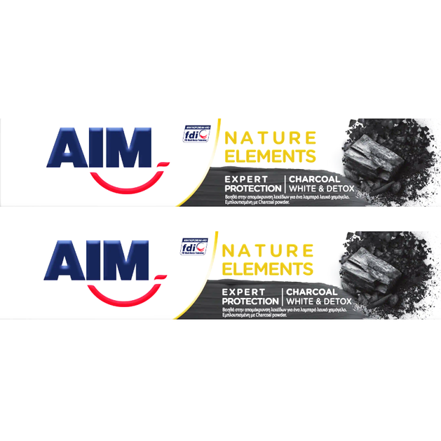 Aim Πακέτο Προσφοράς Nature Elements Charcoal White & Detox Οδοντόκρεμα, Αποδεδειγμένη Σύνθεση για Ολοκληρωμένη Προστασία 2x75ml Aim Πακέτο Προσφοράς Nature Elements Charcoal White & Detox Οδοντόκρεμα, Αποδεδειγμένη Σύνθεση για Ολοκληρωμένη Προστασία 2x75ml