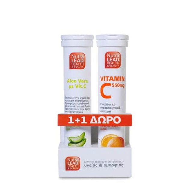 Nutralead Aloe Vera + Vitamin C 20 Αναβρ. Δισκία & Δώρο Vitamin C 550mg 20 Αναβρ. Δισκία Nutralead Aloe Vera + Vitamin C 20 Αναβρ. Δισκία & Δώρο Vitamin C 550mg 20 Αναβρ. Δισκία